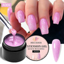 MEET ACROSS 8ml Aurora Extension Nail Gel Polish Glitter Sparkling Nail Art Semi Permanent Building Gel For Nails Manicure