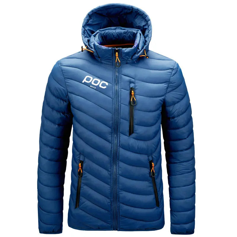 Men's Winter Thermal Jacket Moto Poc Cycling Hooded Warm Coat Outdoor Windbreaker Mountain Bike Cothing MTB Bicycle Down Jackets