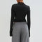 New Fashion Women's Fall Sexy Tops Slim Lace Trim Deep V Neck Bell Sleeve Crop Shirt Casual Streetwear