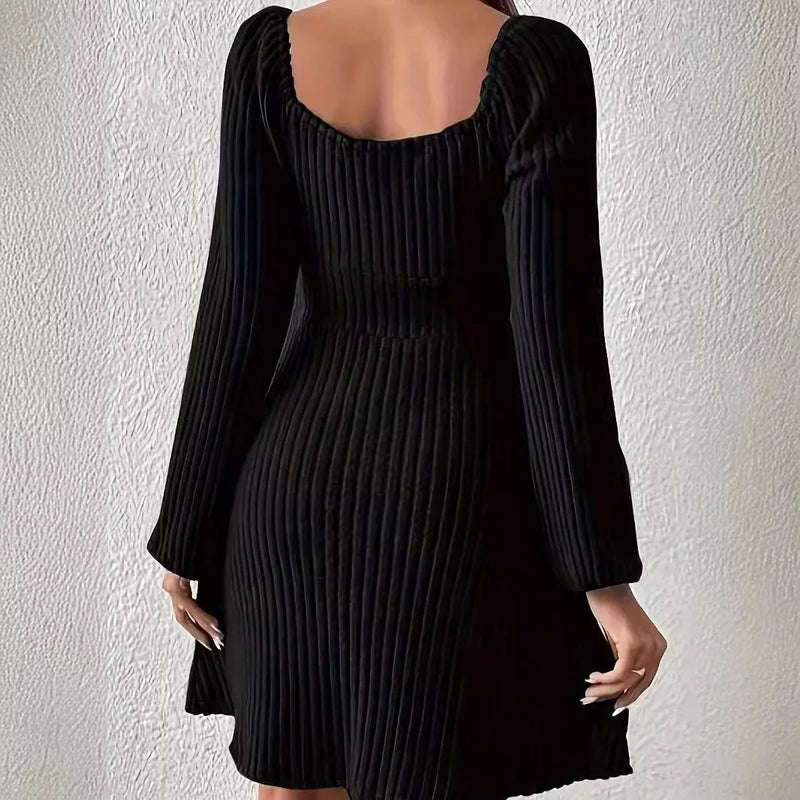2024 New Women's Dress Autumn Elegant Long Sleeve Medium-Length Amazon Europe Womens Clothing Independent Station