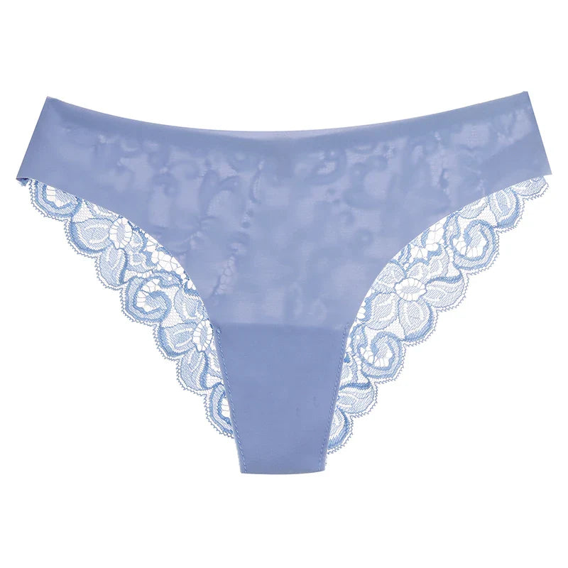TrowBridge 4PCS Women's Panties Sweet Lace Underwear Sexy Lingerie Soft Silk Satin Female Briefs Hollow Out Mesh Cozy Underpants