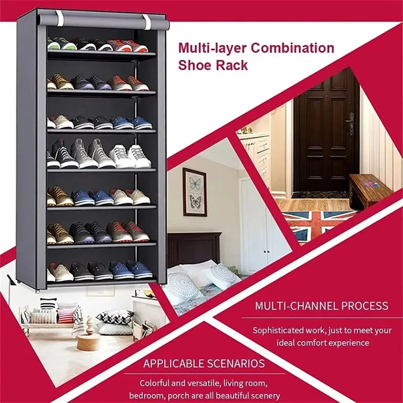Non-woven dormitory door simple cabinet simple shoe rack multi-layer space saving and economical home dustproof box cabinet