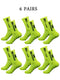 6 pairs of football socks, men's and women's mid length anti slip training socks, thickened professional sports socks