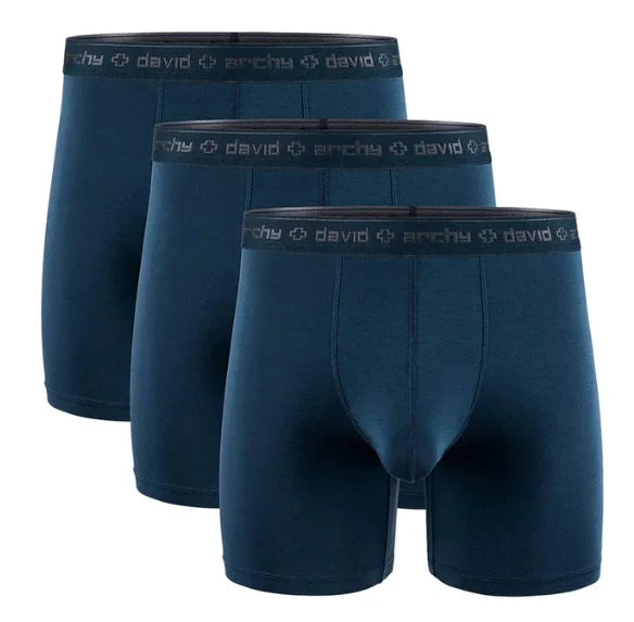 DAVID ARCHY Mens Underwear Modal Pouches Boxer Briefs with Fly Soft Breathable Dual Pouch Mens Boxers Fitness Sweatpants Quick