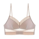 Backless Strapless Bra Push Up Plus Size Women Bralette Wire Free Sexy Lace Thin Dots Mesh Lingerie Worldcup Low Back Underwear