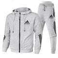 2024 Casual Sportswear Suit Men's Hoodie and Trousers Two-piece Zippered Hooded Sweatshirt Sweatpants Men's Suit