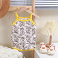 Summer Children Sling Shorts Set Fashion Flower Girls Kids Cotton Thin Breathable Pajamas Cute Cartoon Baby Toddler Home Clothes