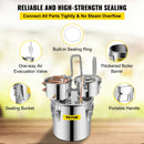 VEVOR 3/5/8/13.2 Gal Alcohol Brewing Distiller DIY Moonshine Apparatus Stainless Steel Still Whisky Beer Brandy Home Appliance