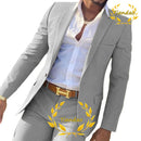 Suit for Men2-Piece Business Jacket Pants Khaki Wedding Best Man Tuxedo Slim Fit Formal Blazer Set Custom