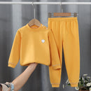 Children's velvet warm suit, autumn clothes and pants for big children, underwear for boys and girls, home clothes for babies Un