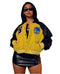 Perl Printed Fleece Hoodie Leather Stitching Baseball Coat for Women INS Winter Jackets High Street Wear 2023