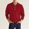 2024 Autumn leisure Home long Sleeve top Fashion Men's solid color lapel Men's POLO Shirt