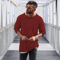 2023 Spring Men's Casual Solid Color Fashion Knitted Shirt O Neck Long Sleeve Knit Pullover Loose Soft Sweater Coats Men Tops