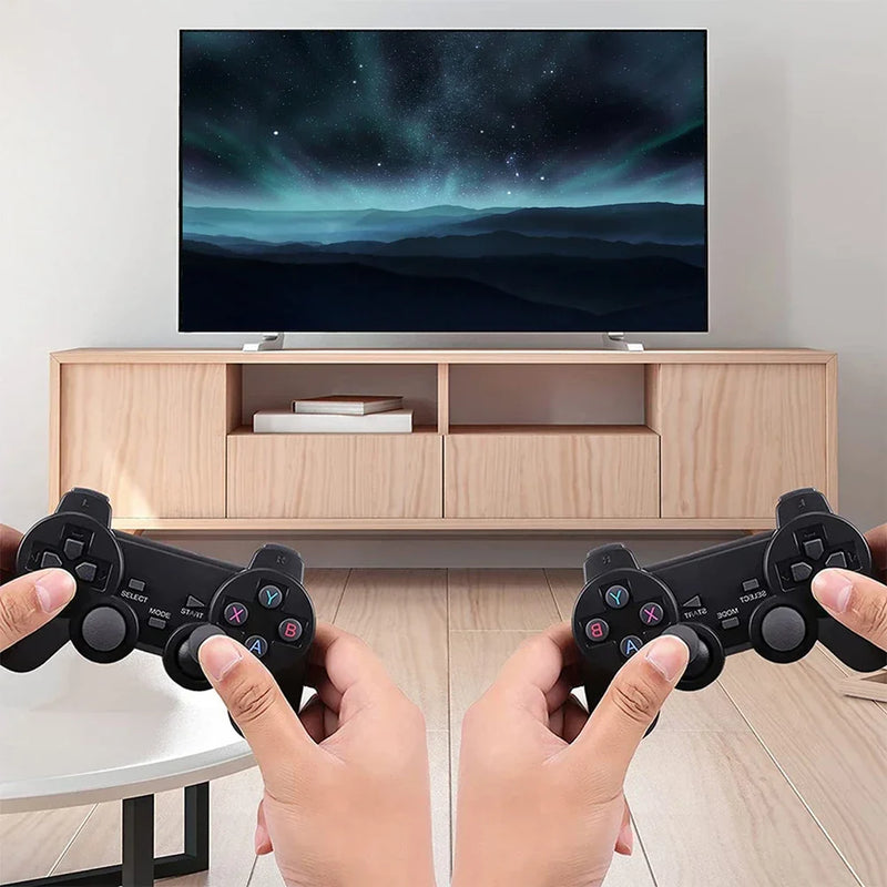 4K HD Wireless Controllers 40000+ Games 2.4G Arcade Console Support TF Card Expansion TV Mini Game Console Max 256GB for PS1