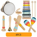 Toddlers Montessori Musical Instruments Set Wooden Percussion Instruments Toys Kids Preschool Educational Birthday Gifts