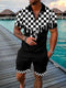 2025 Summer Men Clothing Fashion Short Sleeve Polo Shirt+shorts Sets 3D Print Trend Tracksuits Breathable Men's 2PCS Sets S-5XL