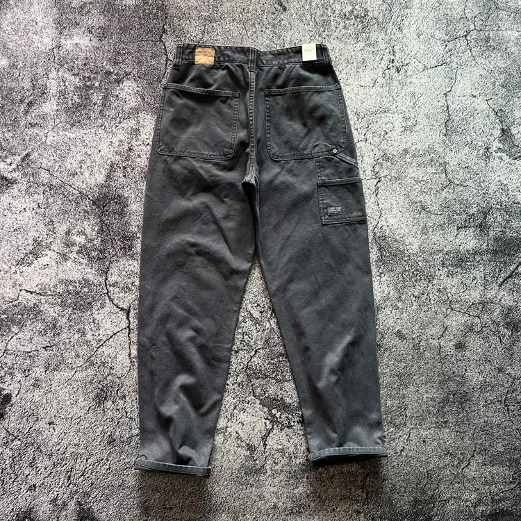 Hard Tough Heavyweight 13oz Amekaji American Retro Woodcut Pants Multiple Pockets Workwear Durable Canvas Casual Cargo Pants Men