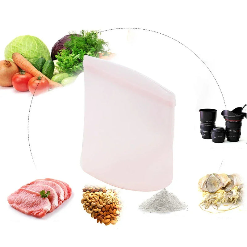 Thickened Fresh-keeping Silicone Food Storage Bag Three Color Double Gauge Zipper Reusable Zip lock Bag Kitchen Food organizer