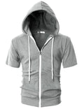 New 2025 Men's Casual Sweatshirts Short Sleeve Hoodies Jacket Solid Slim Zip Man Sport Tops Comfotable Outdoor Clothes for Men