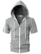 New 2025 Men's Casual Sweatshirts Short Sleeve Hoodies Jacket Solid Slim Zip Man Sport Tops Comfotable Outdoor Clothes for Men