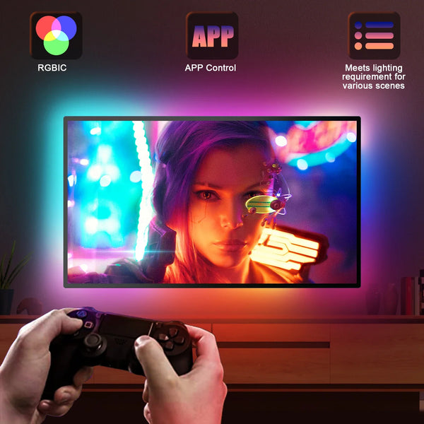 For 58-65inch TV Home theater Ambient  PC Back Light Devices USB RGB Tape Screen Color Sync Led Light Kit For Alexa/Google Box