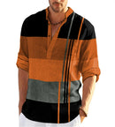 Men's First POLO Shirt Striped Color Contrast Design Light Comfortable Breathable Fashion Long Sleeve Spring And Autumn Style