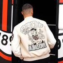 European and American Fashion Letter Embroidered Jackets Unisex Couple Contrasting Color Y2K Hip Hop Loose Leather Jackets Men