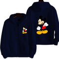 2024 New Mickey Mouse Men Zip Up Hoodie Jacket Fashion Spring Autumn Black Women Sweatshirt Cartoon Anime Couple Clothes Coats
