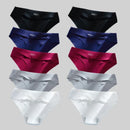 Giczi 10PCS/Set Seamless Women's Panties Solid Color Silk Satin Underwear Breathable Comfortable Briefs Sexy Lingerie Cozy Panty