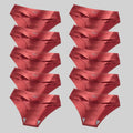 Giczi 10PCS/Set Seamless Women's Panties Solid Color Silk Satin Underwear Breathable Comfortable Briefs Sexy Lingerie Cozy Panty