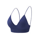 Nylon Fitness Yoga Top Deep V Sexy Triangle Cup Bralette Boneless Sports Bra Red Seamless Push Up Bra Women's Tube Top Crop Top