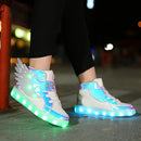 Children's Casual Shoes New Small  Medium-sized Children's LED Charging Luminous Shoes Children's Shoes USB Colorful Light Shoes