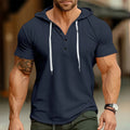 Men's New Summer Trend Hoodie Slim Fit Comfortable Short Sleeve High Quality Casual Classic Drawstring Hooded Pullover T-Shirt T