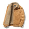 Men's Winter Plus Velvet Jacket Corduroy Tooling Casual Parka Korean Fashion Solid Color Cotton Jacket Men