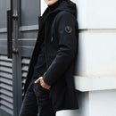 2024 New Plus Size Men's Winter Warm Jacket Fleece Parka Coat Black Hooded Windbreaker Outwear Fleec Jacket Long Parkas 8XL