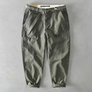 2025 New Spring Autumn Men Pure Cotton Men Cargo Pants Korean Style Male Casual Loose Belt Mid Waist Man Trouser Plus Size 4XL