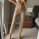 TRAF Ladies Pants Office Wear Black Pink White Pants for Women Fashion High waist Formal Pants Office outfits Pencil Trousers