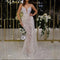 New Women's Clothing Europe America Foreign Trade Sexy V-Neck Silver-Color Long Dress Ebay Amazon Cross-Border Style