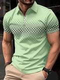 Men Polo Zipper Polo Shirt Solid Golf Tops Daily Outdoor Tees Business Casual Style Shirts Loose Oversized Men T-Shirt Clothing