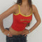 2024 Espana Letter Y2k Printed Red Camisole Retro Street T-shirt Fashion Summer Slim Women's Casual Crop Tops Cut Tank Tops