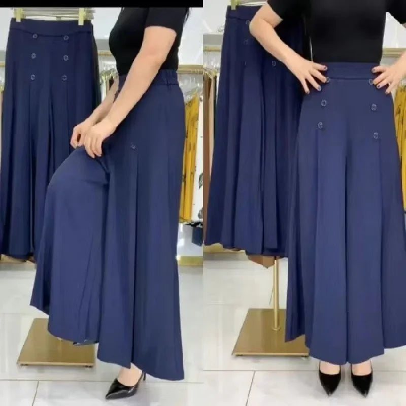 Elegant High-End Southeast Asian Cross-Border Thin Skirt Women's Loose-Fit Medium-Age Mother Bell Bottoms Anti-Wrinkle