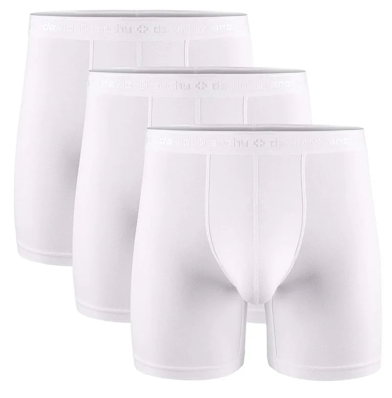 DAVID ARCHY Mens Underwear Modal Pouches Boxer Briefs with Fly Soft Breathable Dual Pouch Mens Boxers Fitness Sweatpants Quick
