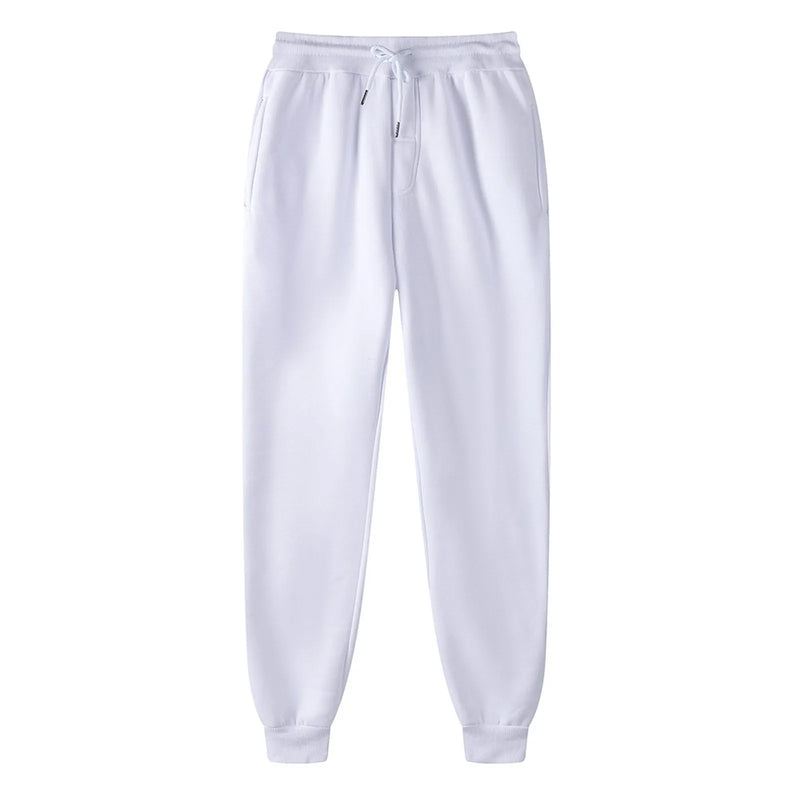 Men's Black Sport Casual Sweatpants 2024 Autumn Winter Warm Fleece Lined Ankle-Banded Trouser With Pocket Plus SIze Baggy Pants