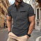 2024 new summer men's fashion fashion casual solid color loose version of t shirt men's sports fitness jacquard check POLO shirt