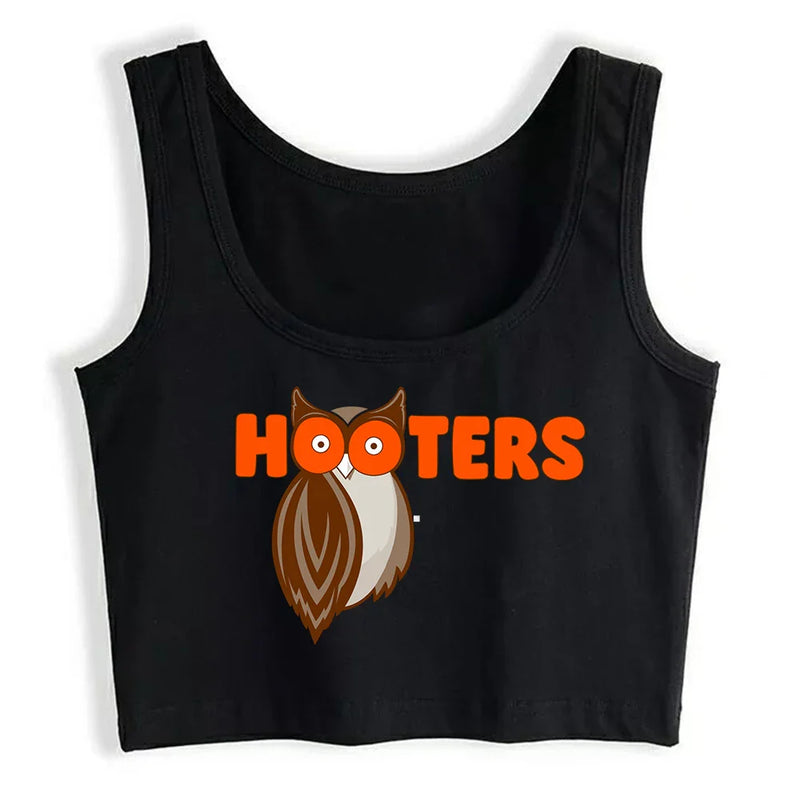 Spoon And Fork Cliparts Hooters Graphics Sexy Slim Fit Crop Top Women's Funny Naughty Training Tank Tops Fashion Sports Camisole