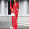 Plus Size 5XL VONDA Women Pants Sets 2024 Matching Sets Vintage Striped Shirt Trouser Casual Two-Piece Sets Office Lady Suits