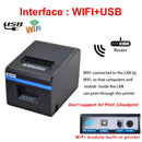 Xprinter 200mm/s Thermal Receipt Printer with Auto Cutter 80mm POS Printer Kitchen Printer with+Ethernet /Bluetooth+USB/WIFI+USB