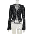 Fashionable Chiffon Blouse Elegant Slim Fit Tweed Style Flare Sleeve Top For Women Autumn 2024 New Arrival Smooths Your Silhouet