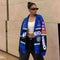 Zekye Spring Women Jacket Long Sleeve Racing Baseball Jacket Varsity Blue Printed Casual Loose Coat Motorcycle Jacket 2024
