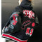 European and American Fashion Letter Embroidered Jackets Unisex Couple Contrasting Color Y2K Hip Hop Loose Leather Jackets Men